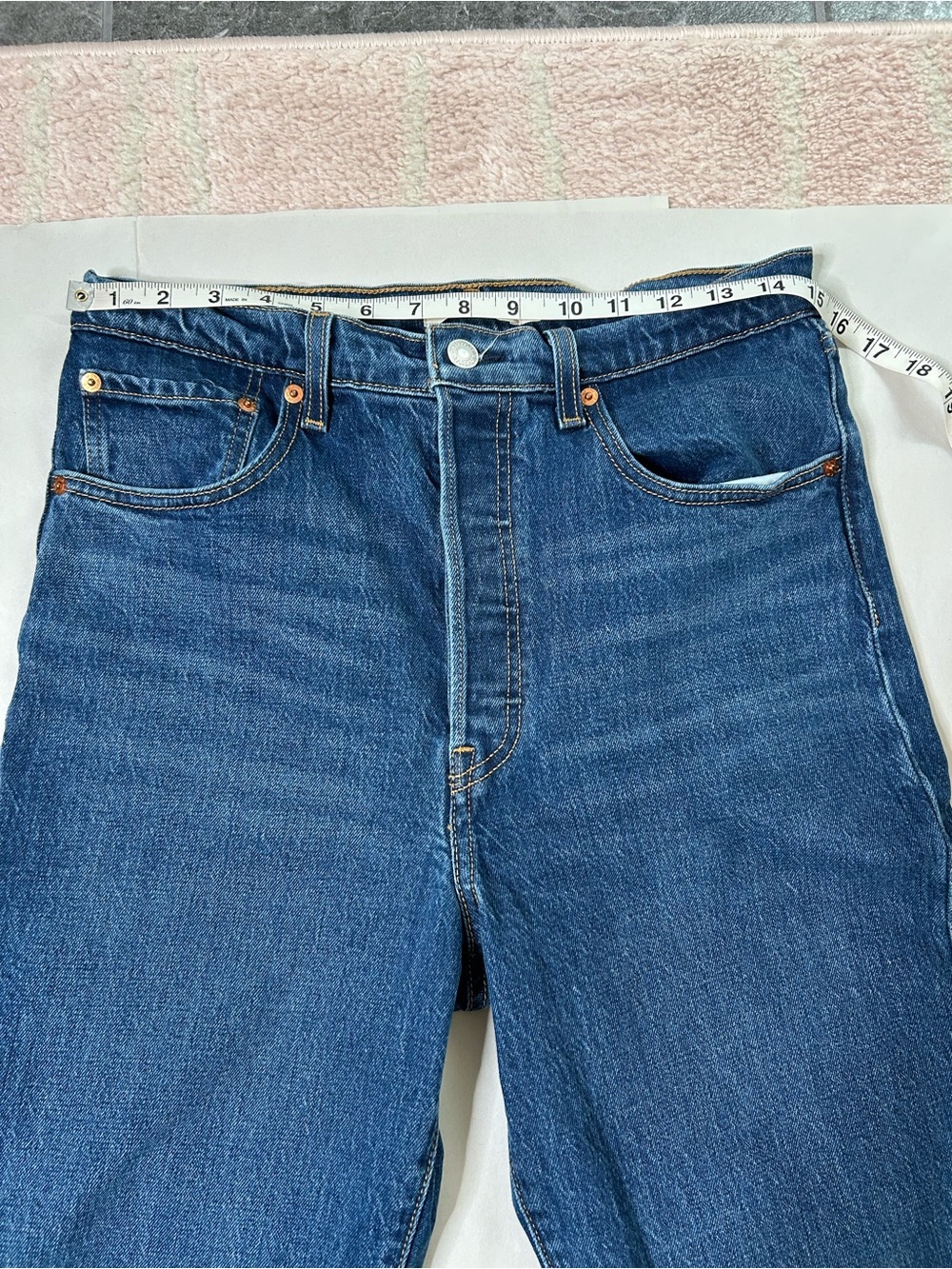 Levis Ribcage Boot Cut High-Rise Denim Jeans Size 30x33 Classic Button Fly - Picture 10 of 13